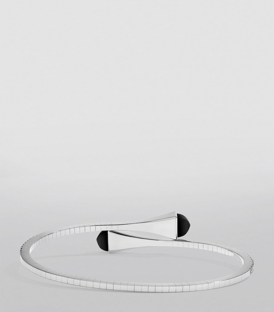Midi White Gold, Diamond and Black Onyx Cleo Slip-On Bracelet WHITE GOLD Image 2