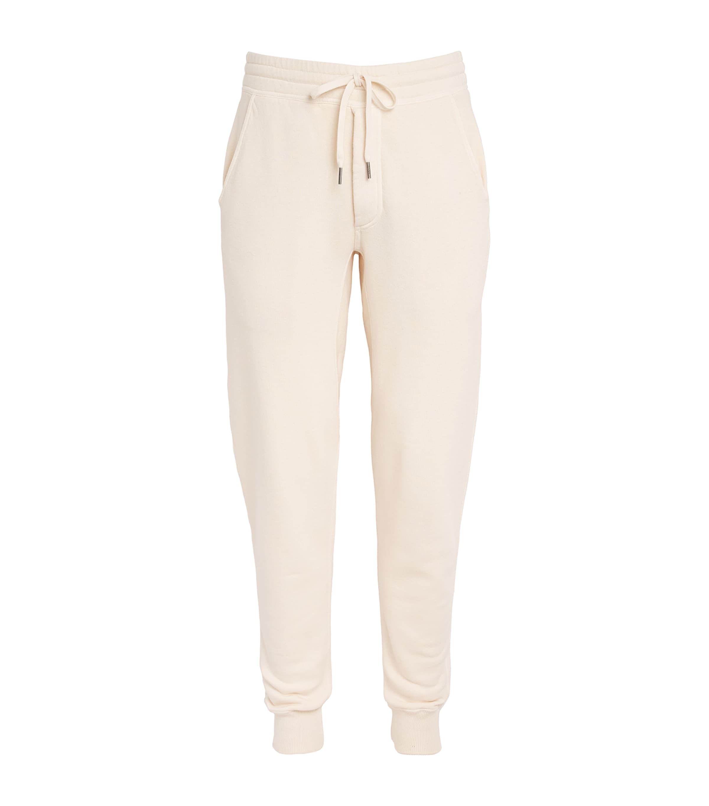 Tom Ford Tapered Garment-dyed Cotton-jersey Sweatpants In Neutrals