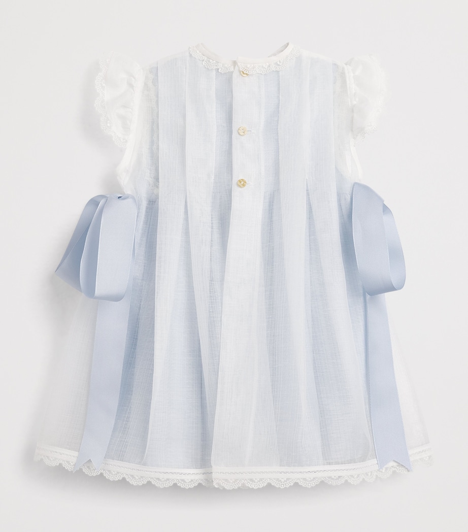 PEPA LONDON Lace-Trim Bow-Detail Dress (9-36 Months) Blue Image 2
