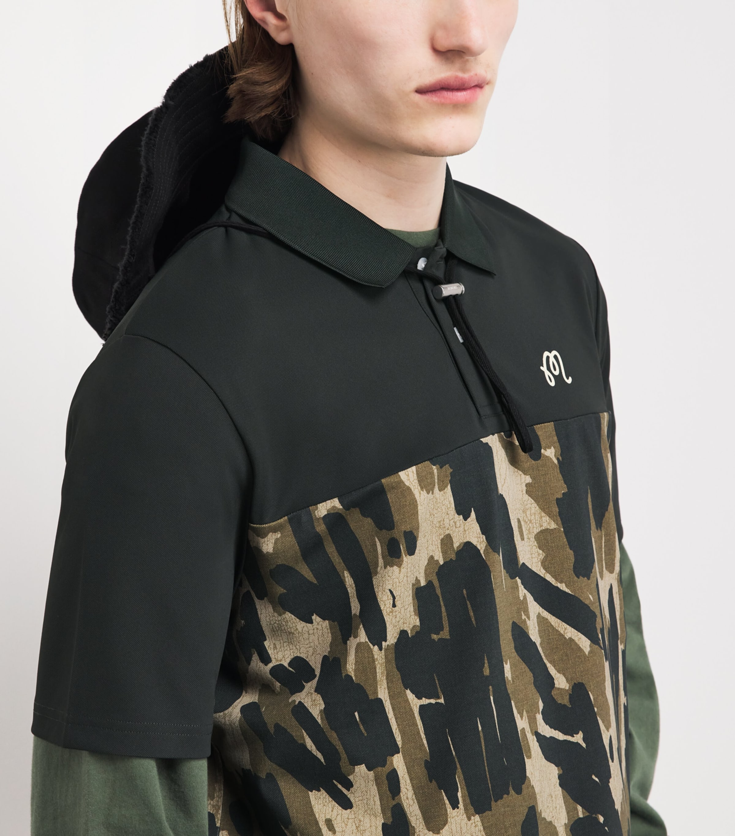 Malbon Mens Tour Divot Camo Polo Shirt Bark Camo Image 3