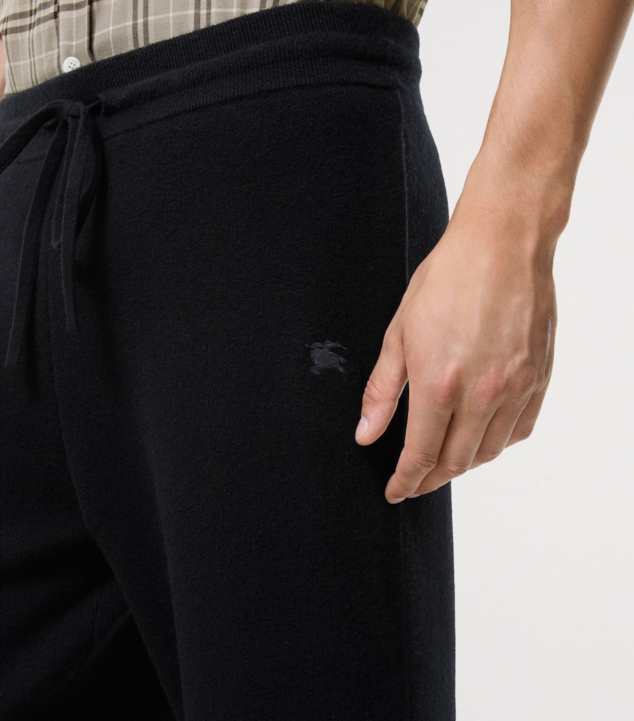Burberry Mens Cashmere-Blend EKD Track Pants Black Image 3