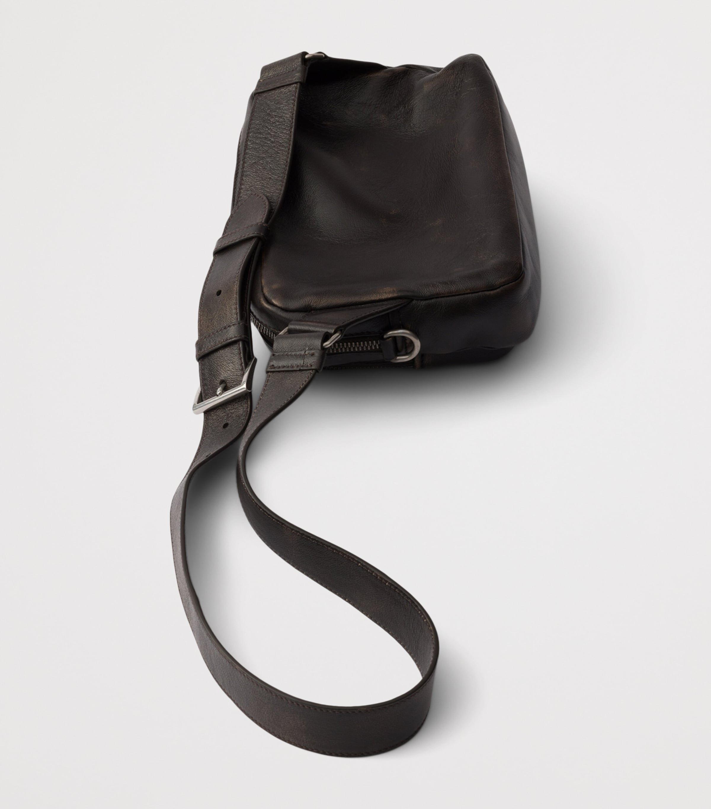 Prada Leather Cross-Body Bag Brown Image 4