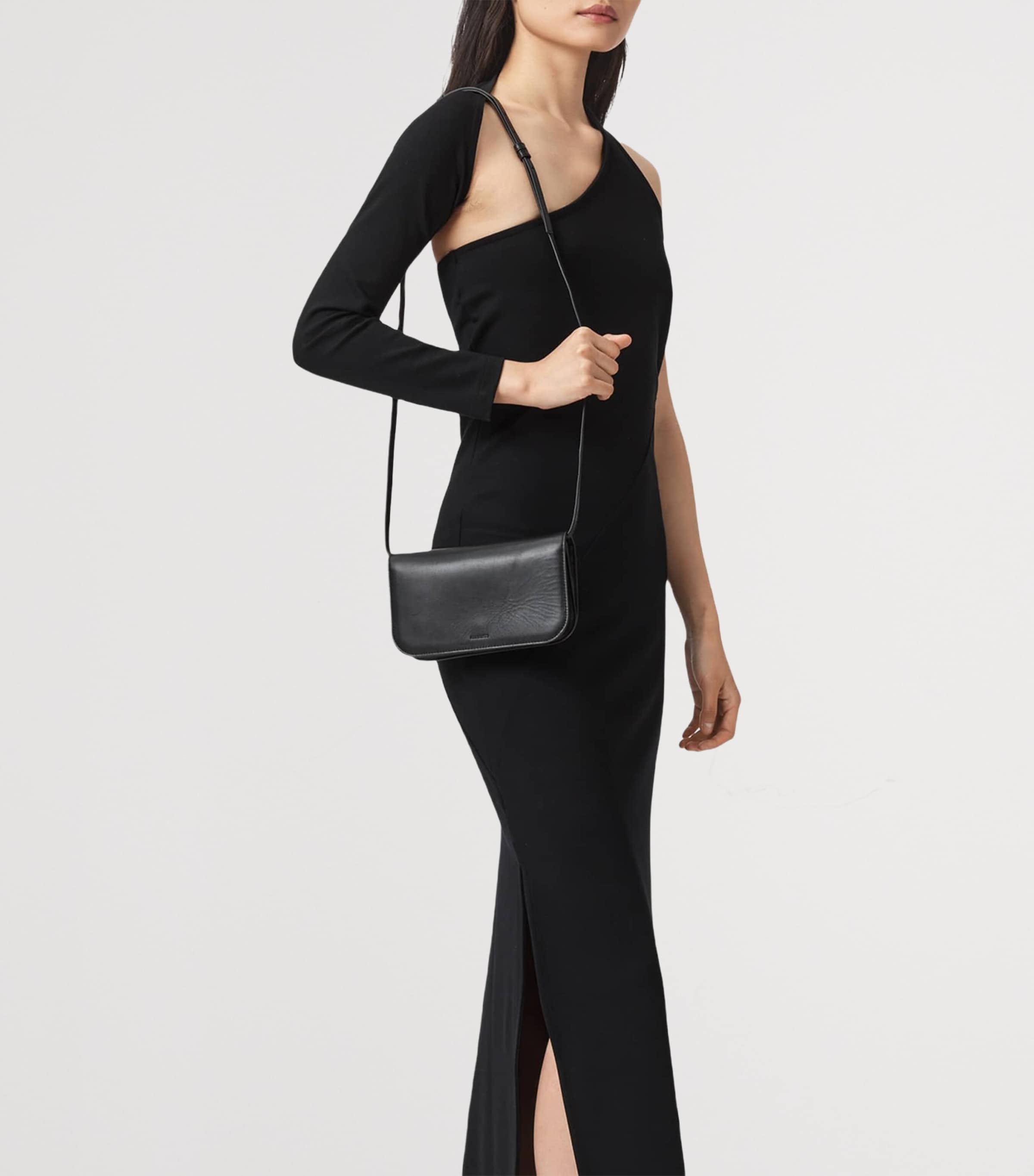 Leather Maeve Cross-Body Wallet BLACK Image 2