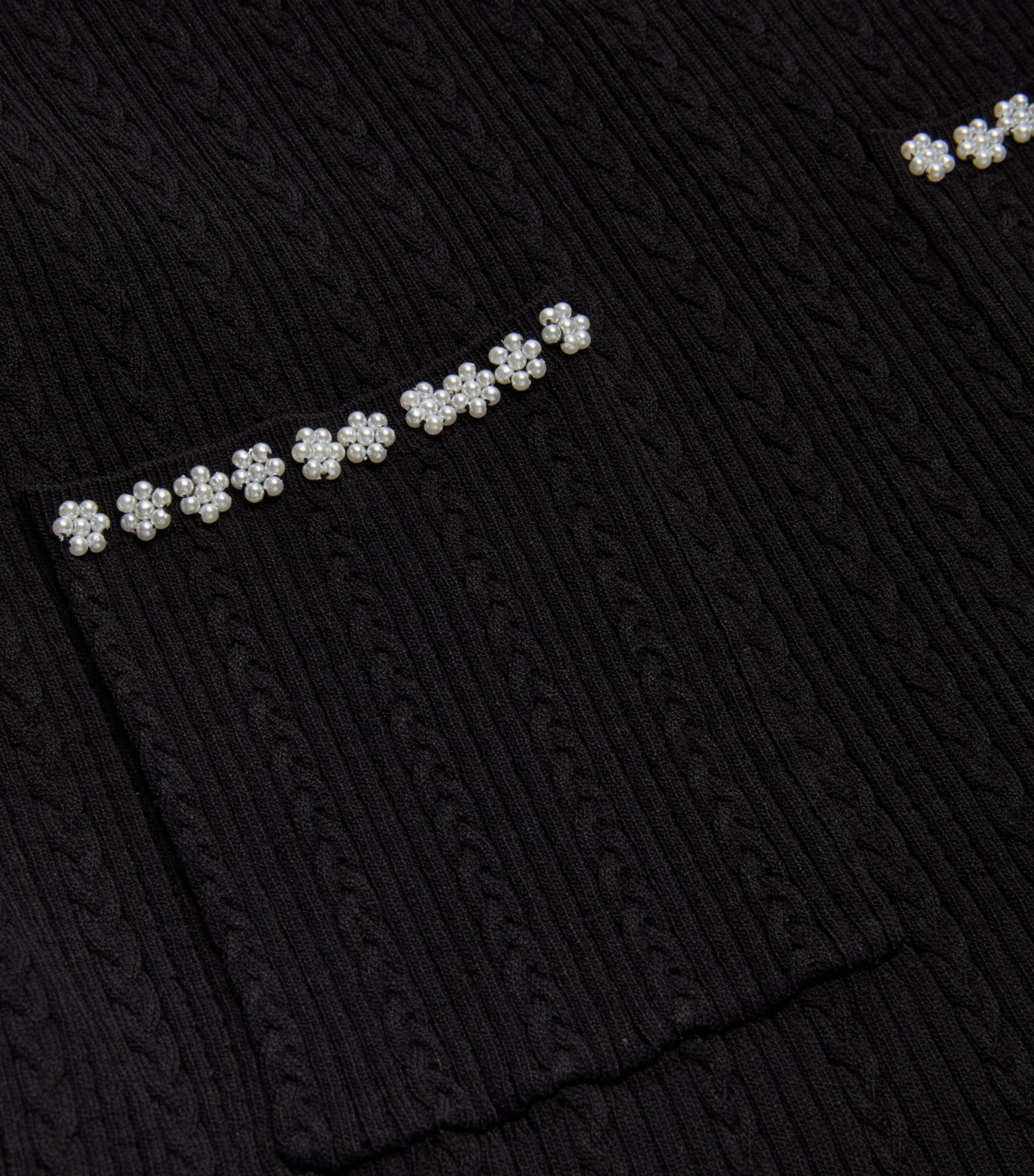 Knitted Pearl-Embellished Dress BLACK Image 5