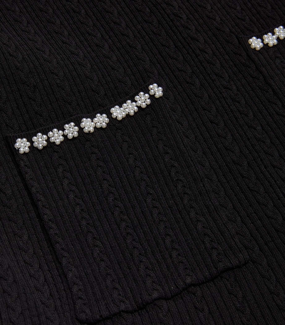 Knitted Pearl-Embellished Dress BLACK Image 5