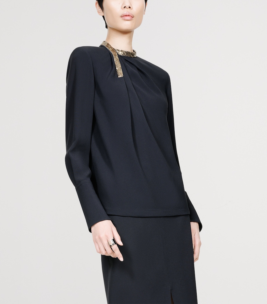 TOM FORD Womens Embellished Blouse Nya Image 3