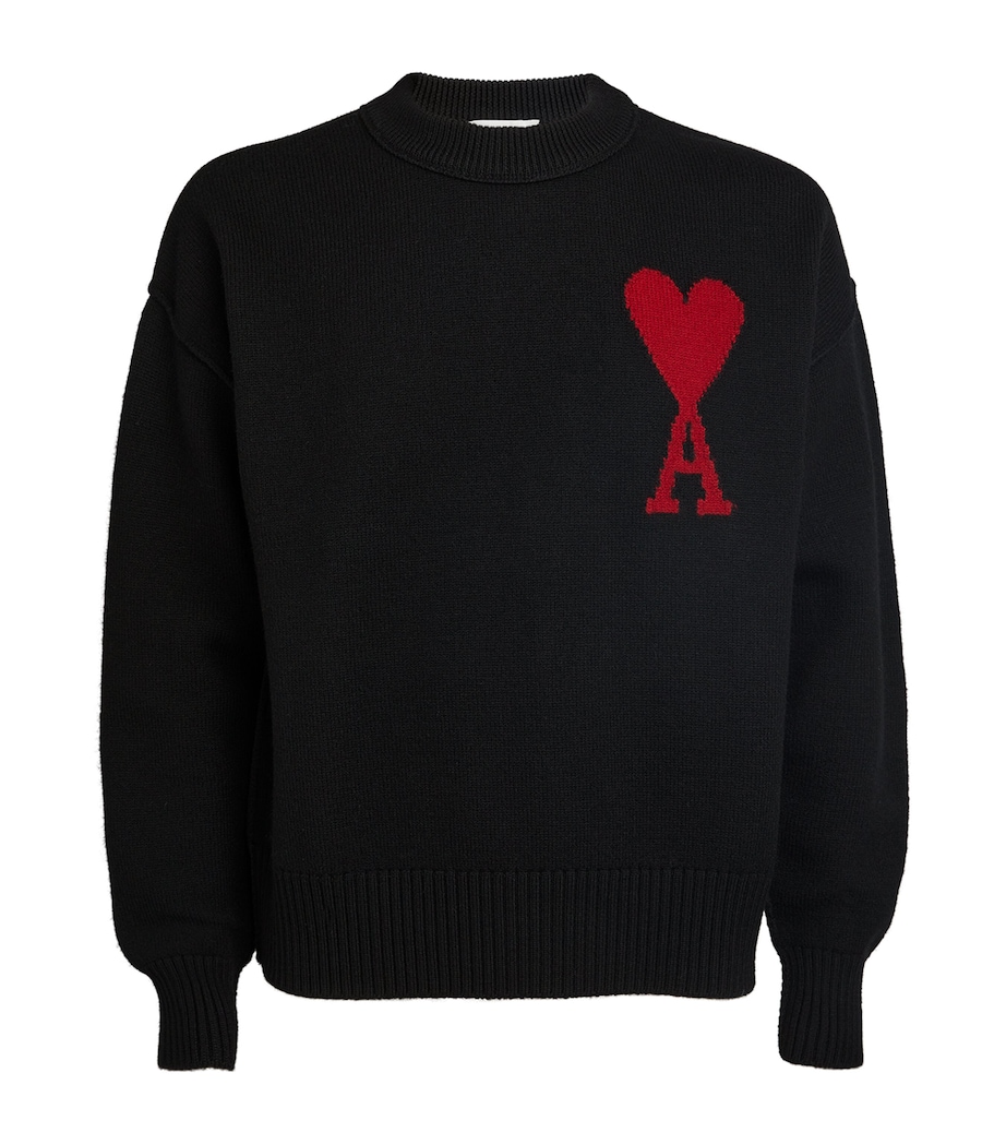 AMI Paris Mens Wool Ami de Coeur Sweater Image 1
