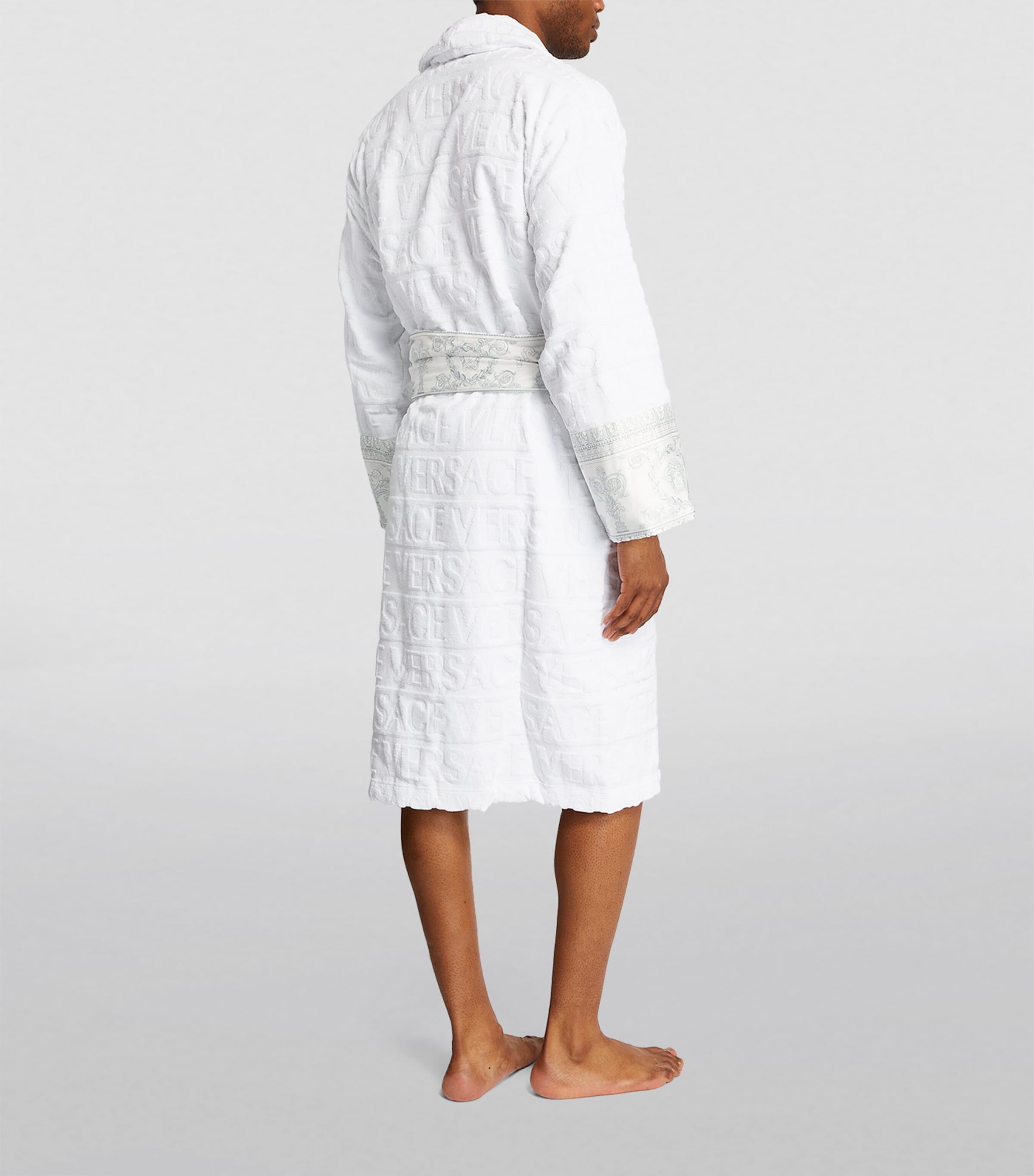 Versace Baroque Bath Robe Wht/wht Image 2