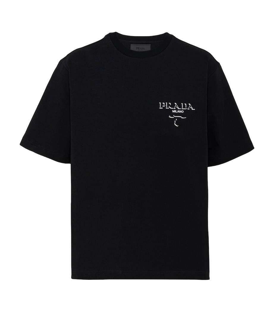 Prada Mens Cotton Logo T-Shirt Image 1