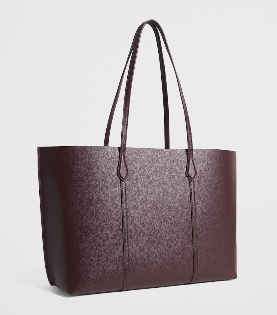 Leather Perry Tote Bag DARK CARMINE Image 3