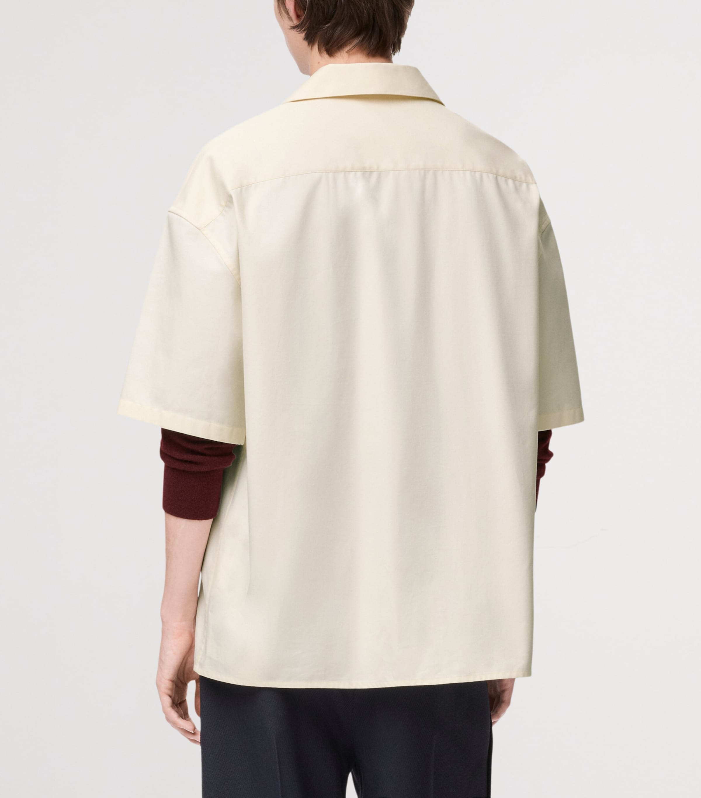 LOEWE Mens Cotton Short-Sleeve Shirt White Image 4