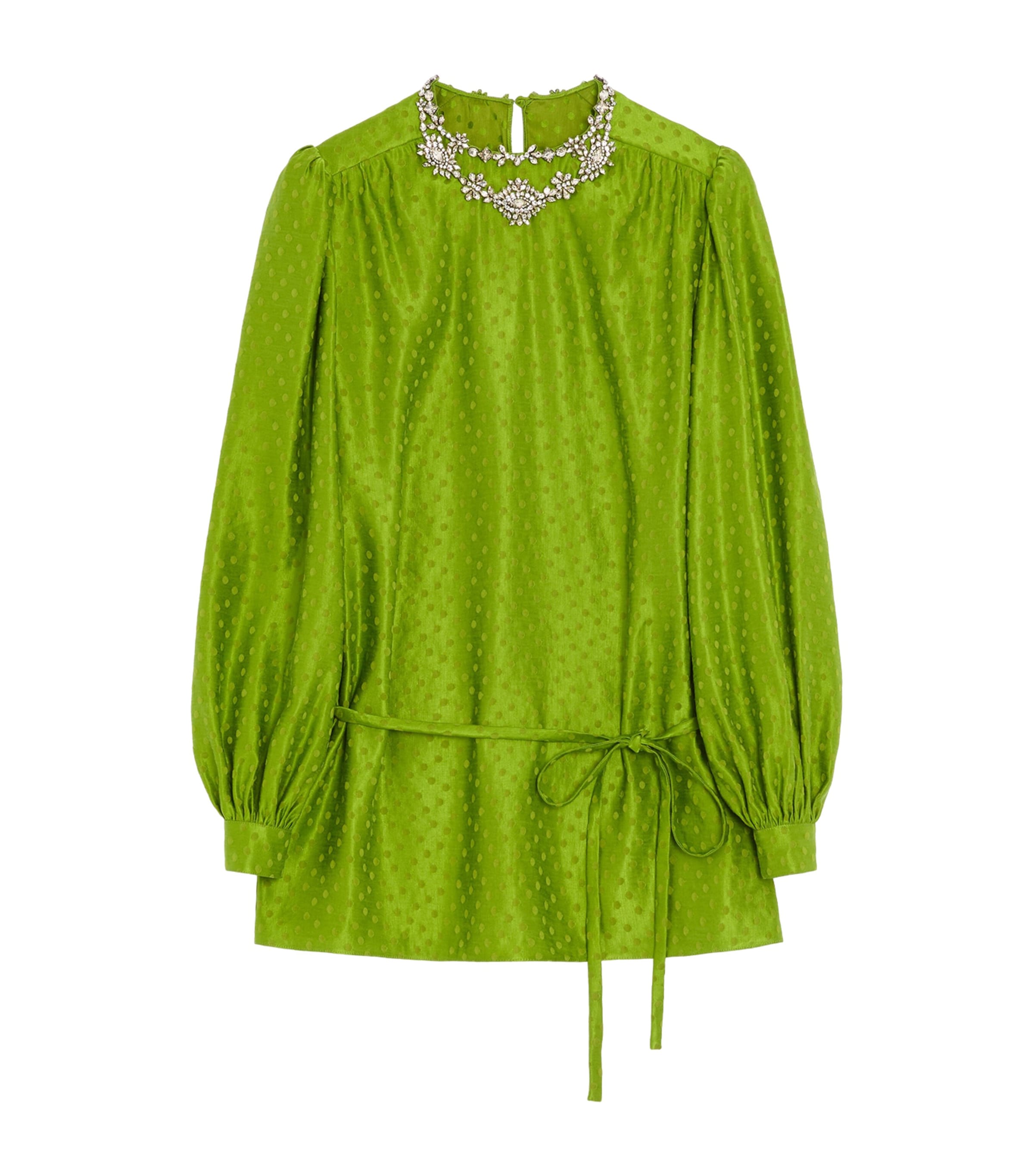 Valentino Womens Silk-Linen Plus De Pois Jacquard Top Image 1