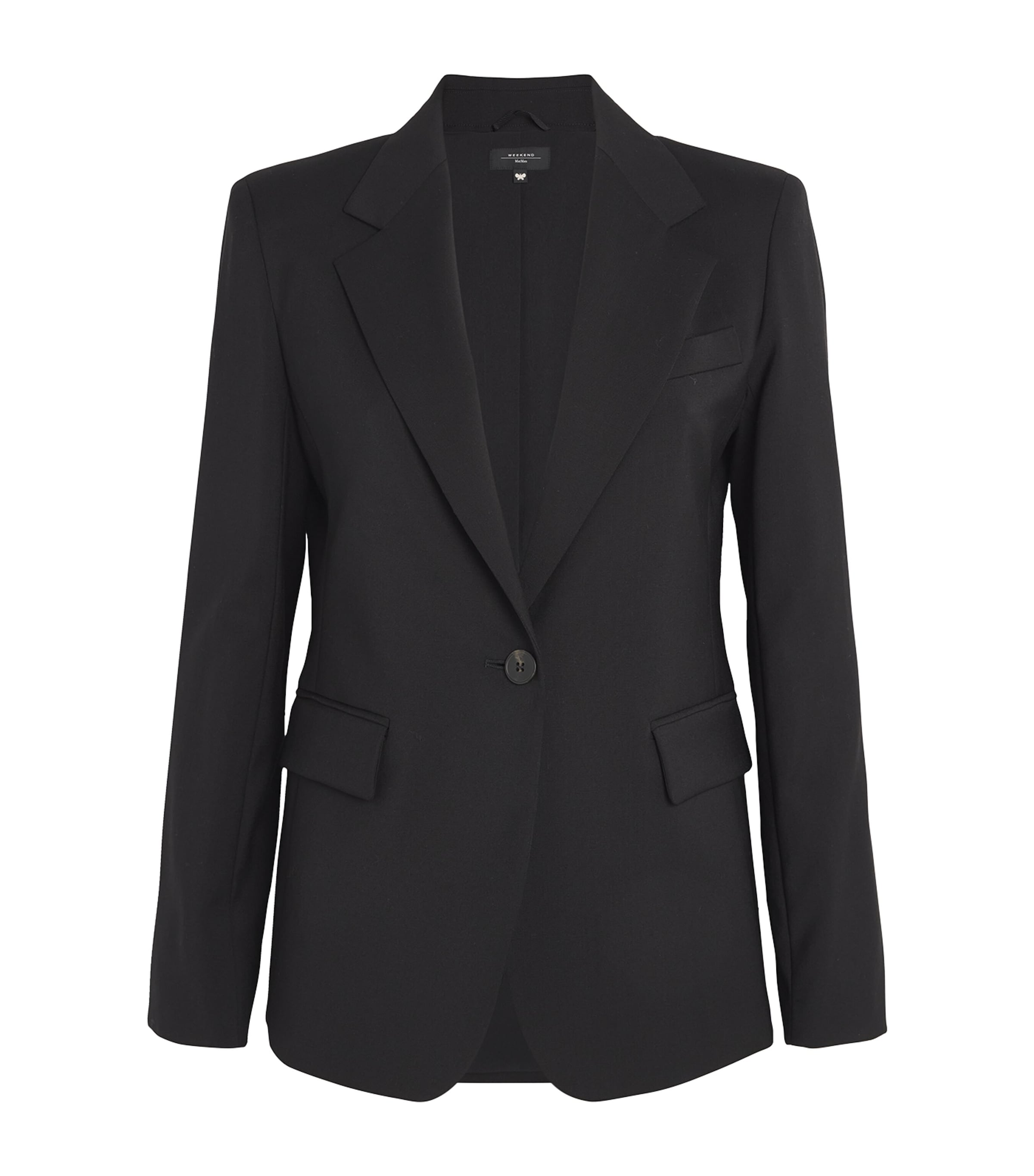 Shop Weekend Max Mara Wool Single-breasted Blazer In Black