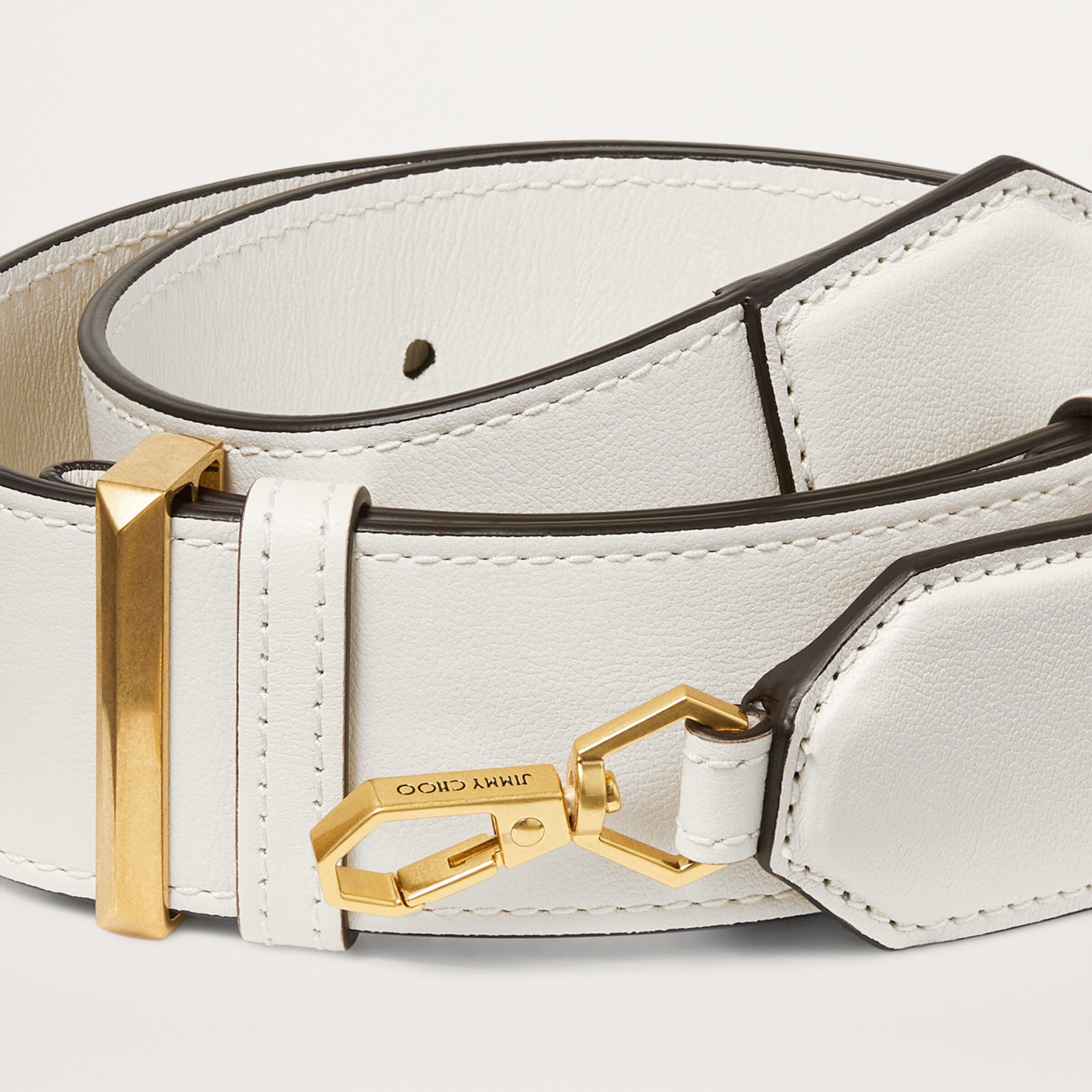 Jimmy Choo Leather Diamond Bag Strap Latte/gold Image 4