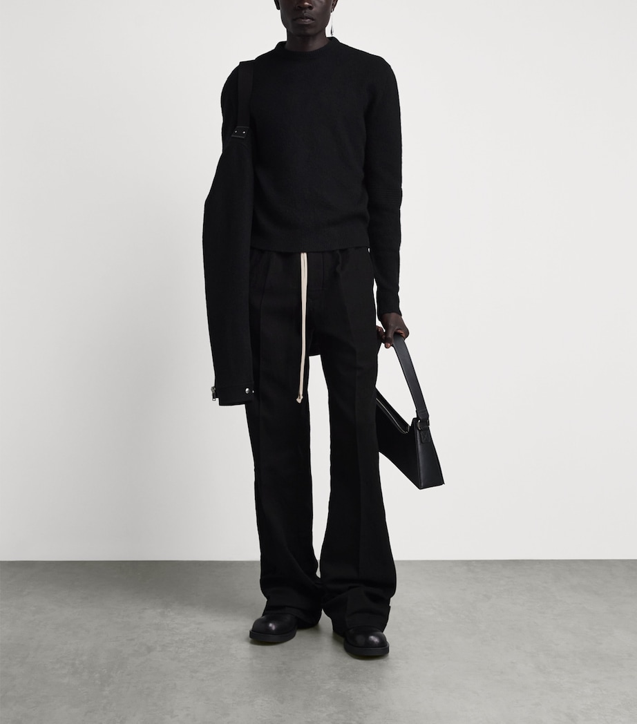 Rick Owens Mens Cotton-Wool Dietrich Sweatpants Black Image 2