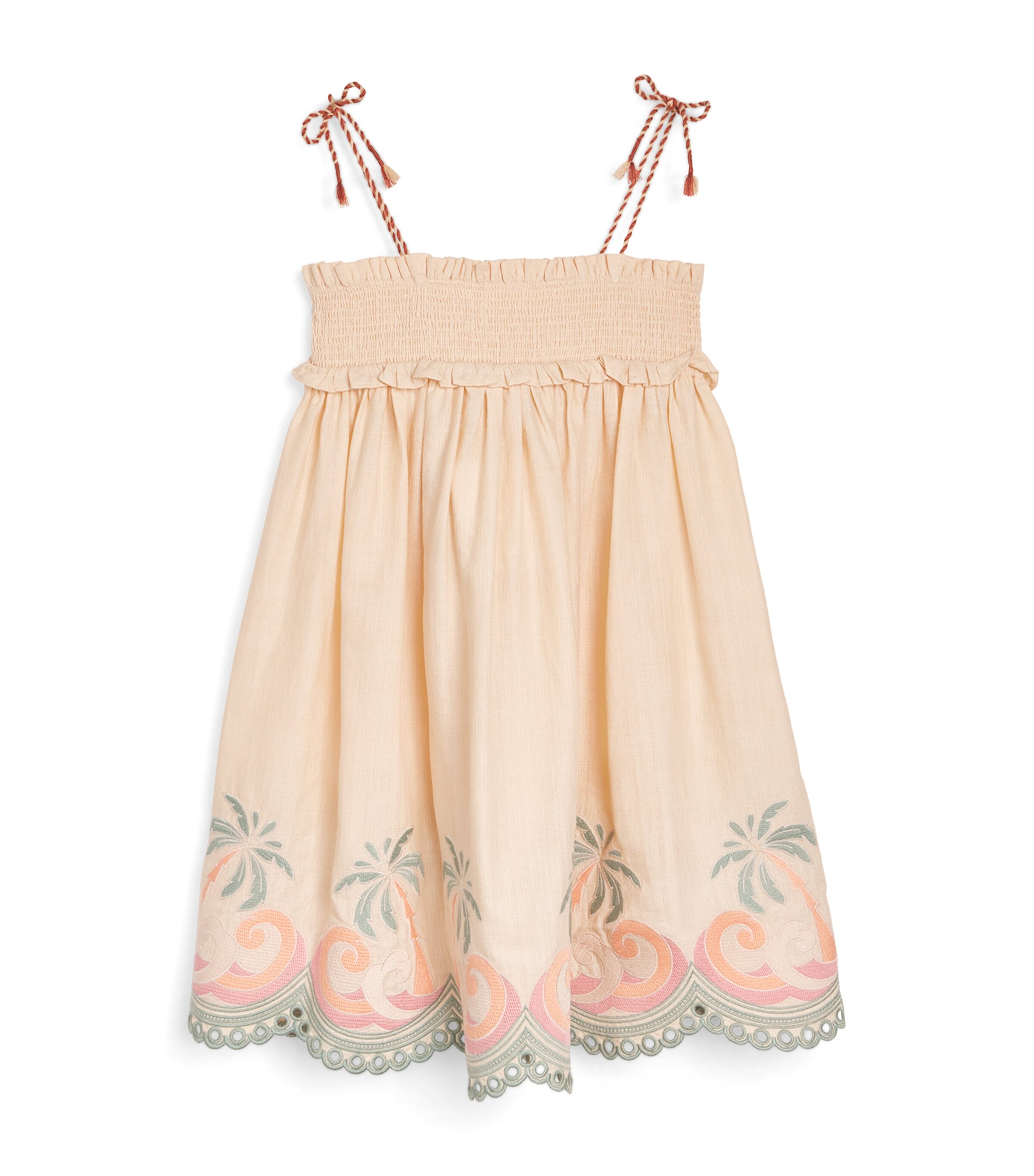 Shop Zimmermann Cotton Embroidered Tallow Dress In Pink