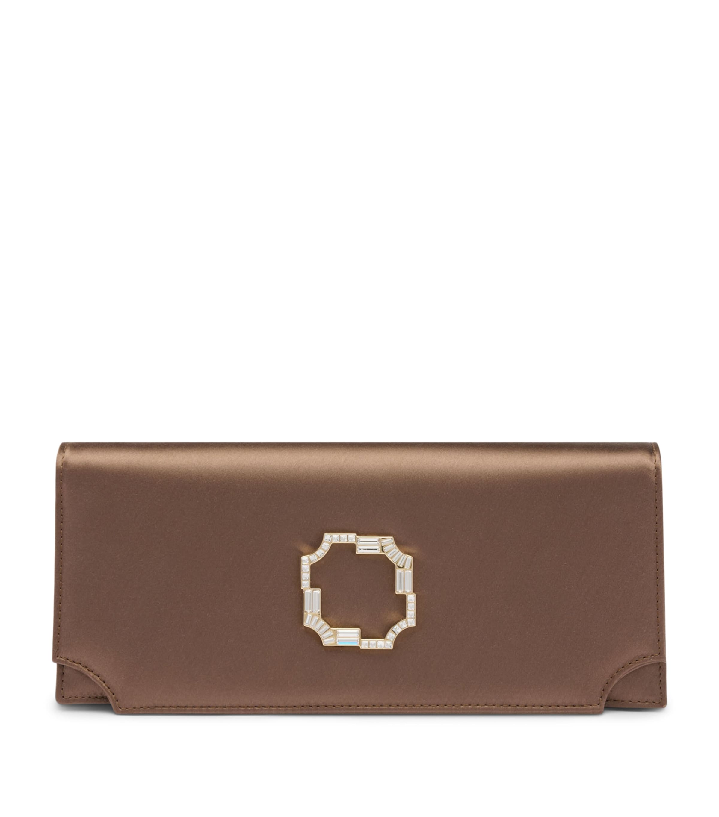 Malone Souliers Satin Vivien Clutch Bag Taupe Image 1
