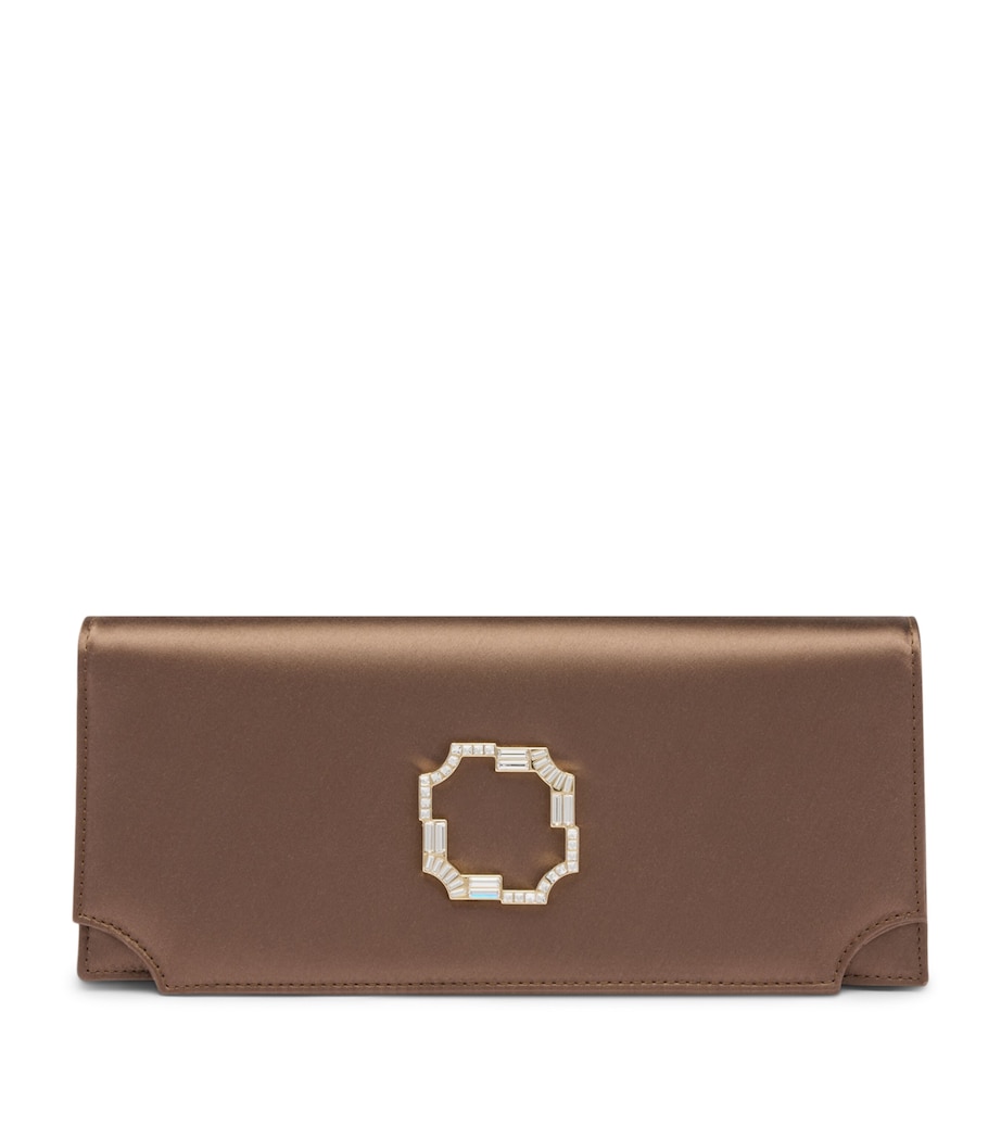 Malone Souliers Satin Vivien Clutch Bag Taupe Image 1