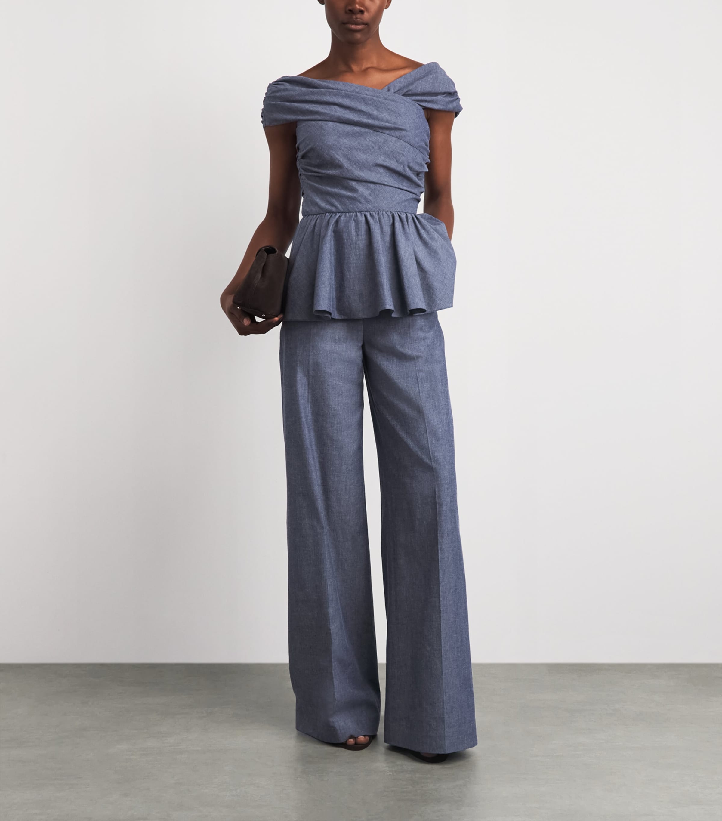Safiyaa Womens Chambray Melanie Blouse Blue Blend Image 2