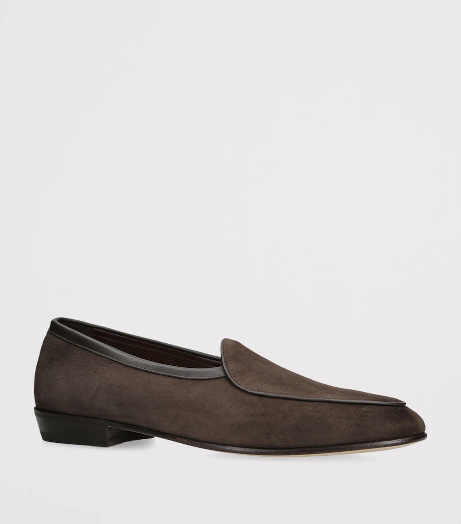 Baudoin & Lange Suede Sagan Classic Loafers Dark Brown Image 3