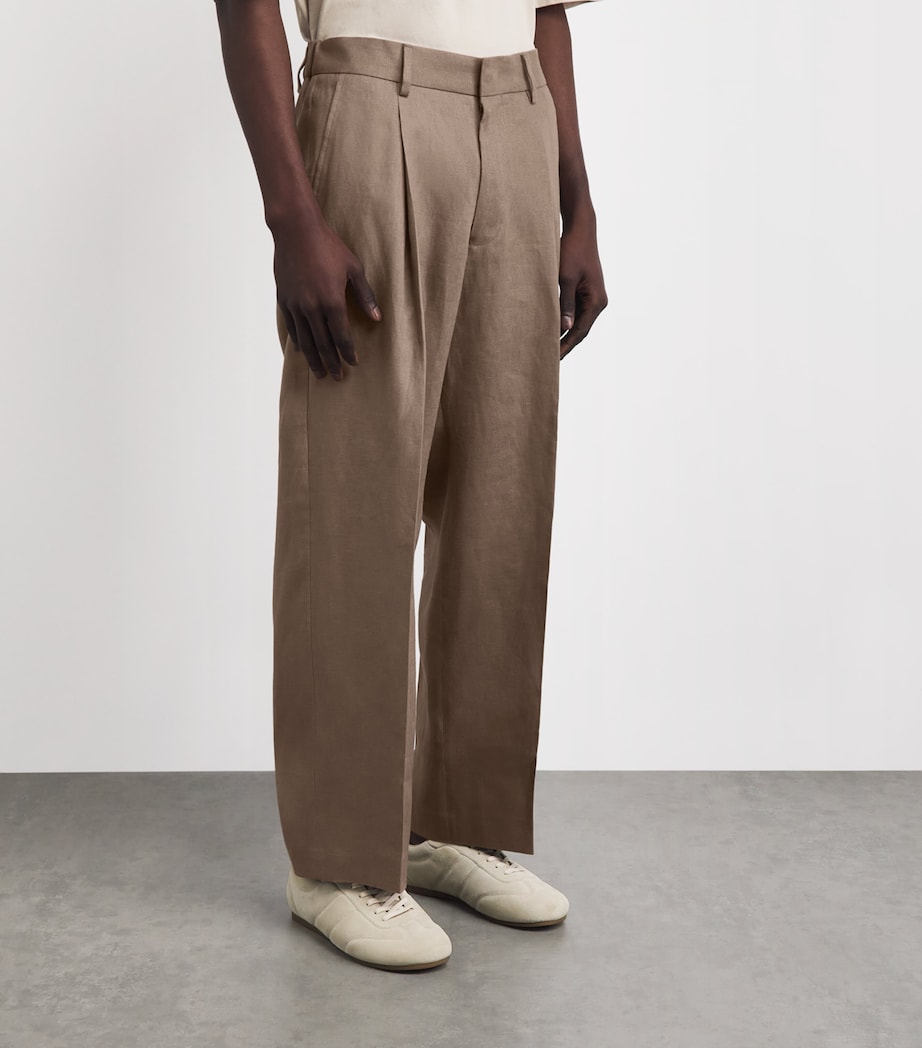 NN.07 Mens Linen Kay Wide-Leg Trousers Clay Mirage Image 4