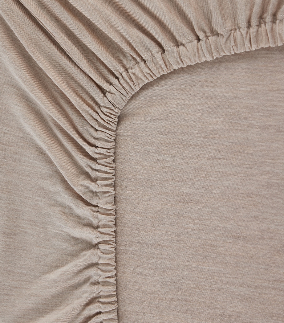 Merino Jersey King Fitted Sheet (150cm x 200cm) TROPICAL SAND Image 2