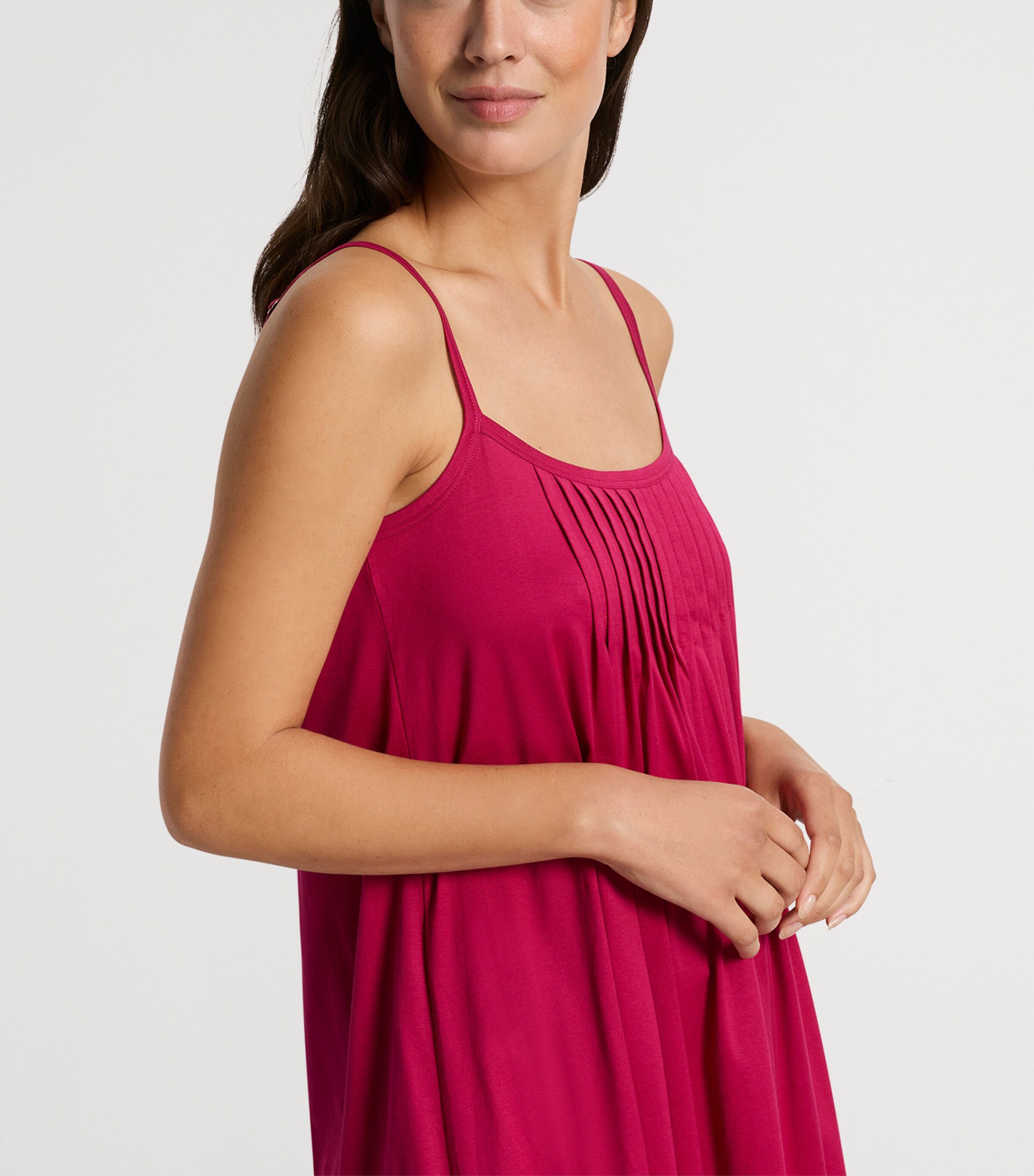 Hanro Womens Cotton Juliet Mini Nightdress Light Sangria Image 6