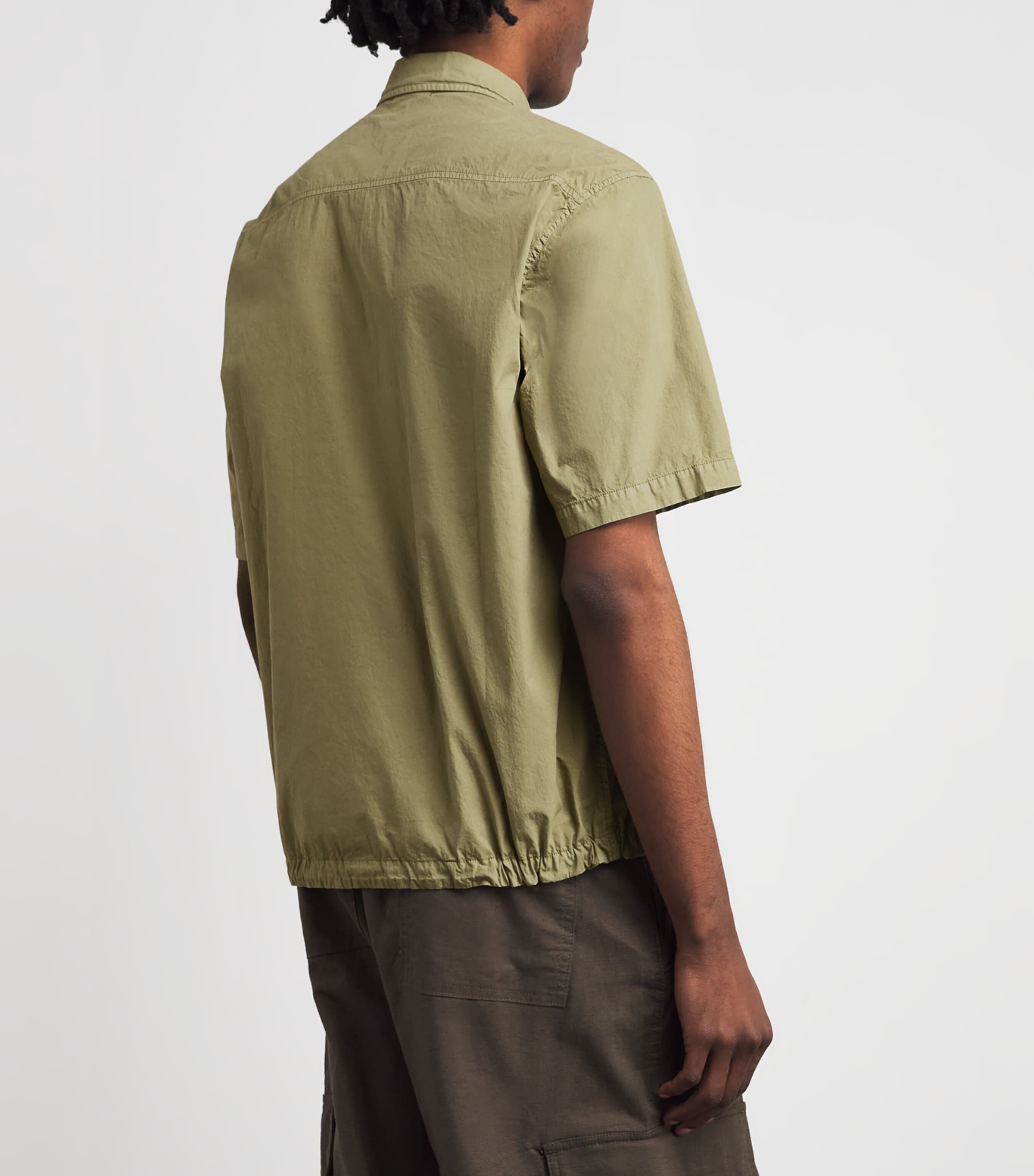 C.P. Company Mens 50 Fili Zip-Up Shirt Dried Herb Image 5