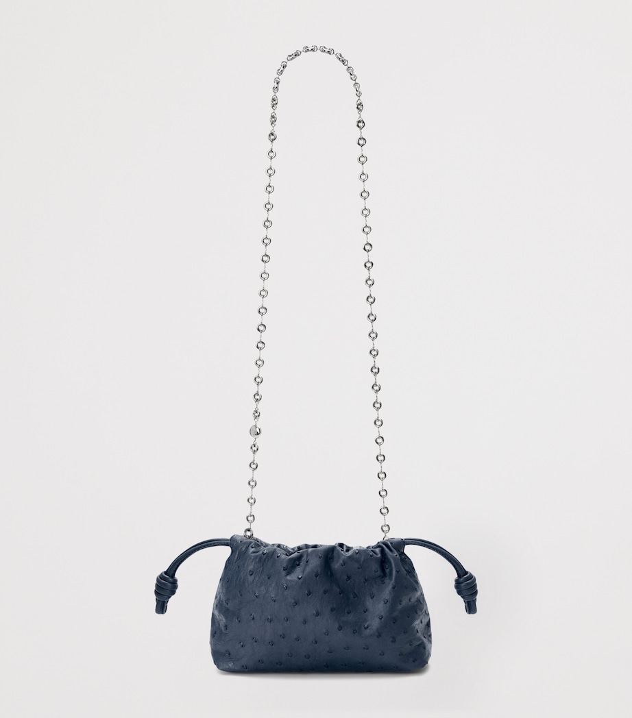 LOEWE Mini Ostrich Leather Flamenco Purse Deep Navy Image 6