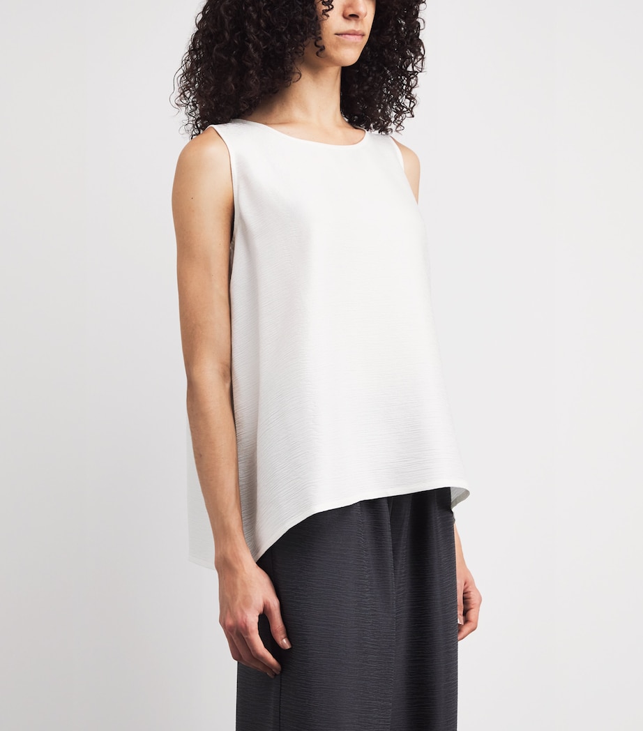 Eskandar Womens Silk Plissé A-Line Shell Top White Image 4