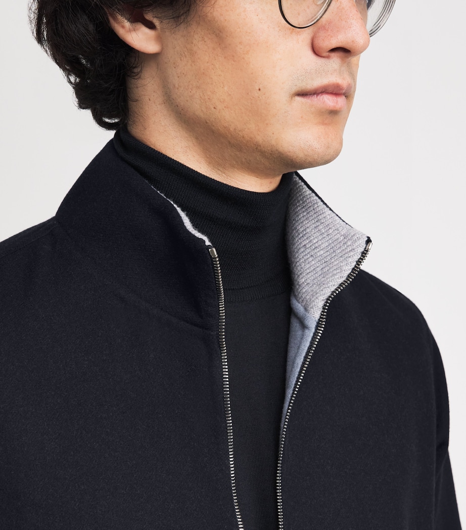 Wool Two-Way Zip Gilet BLU, ZUCCHERO Image 6