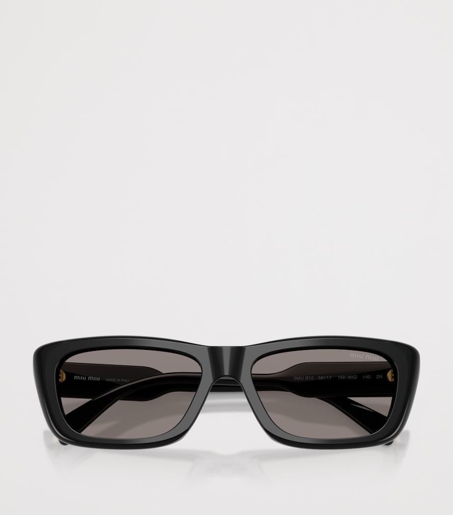 Miu Miu Acetate Rectangle Sunglasses Black Image 5