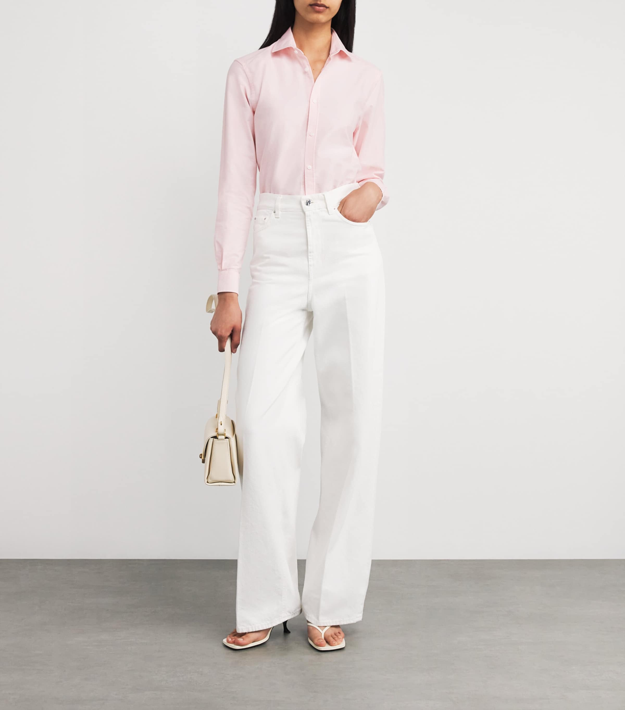 With Nothing Underneath Womens Organic Cotton The Classic Oxford Shirt Rose Pink Image 2