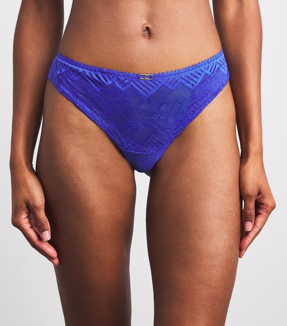 Lace Origins Tanga 07I INDIGO BLUE Image 2