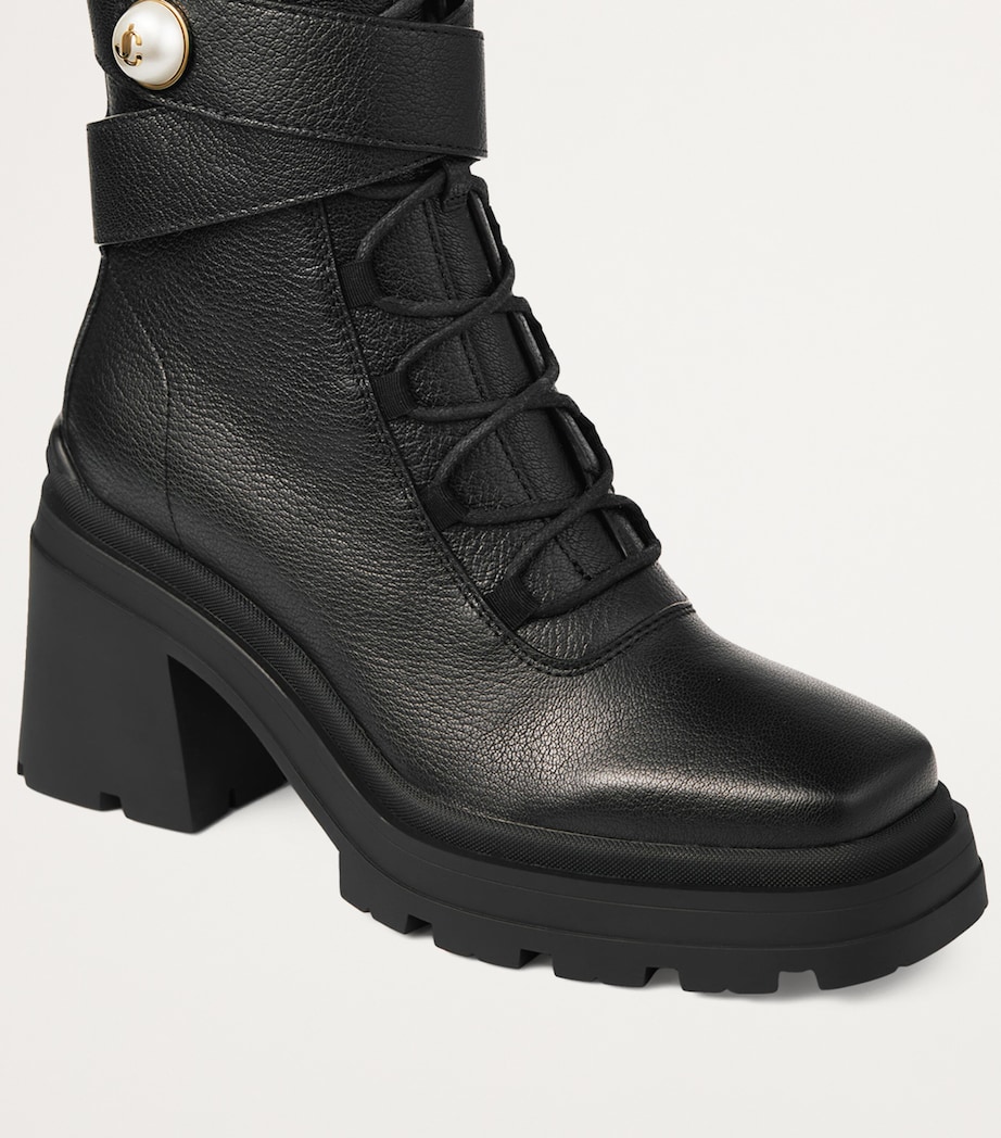 Noemi 80 Leather Biker Boots BLACK Image 3