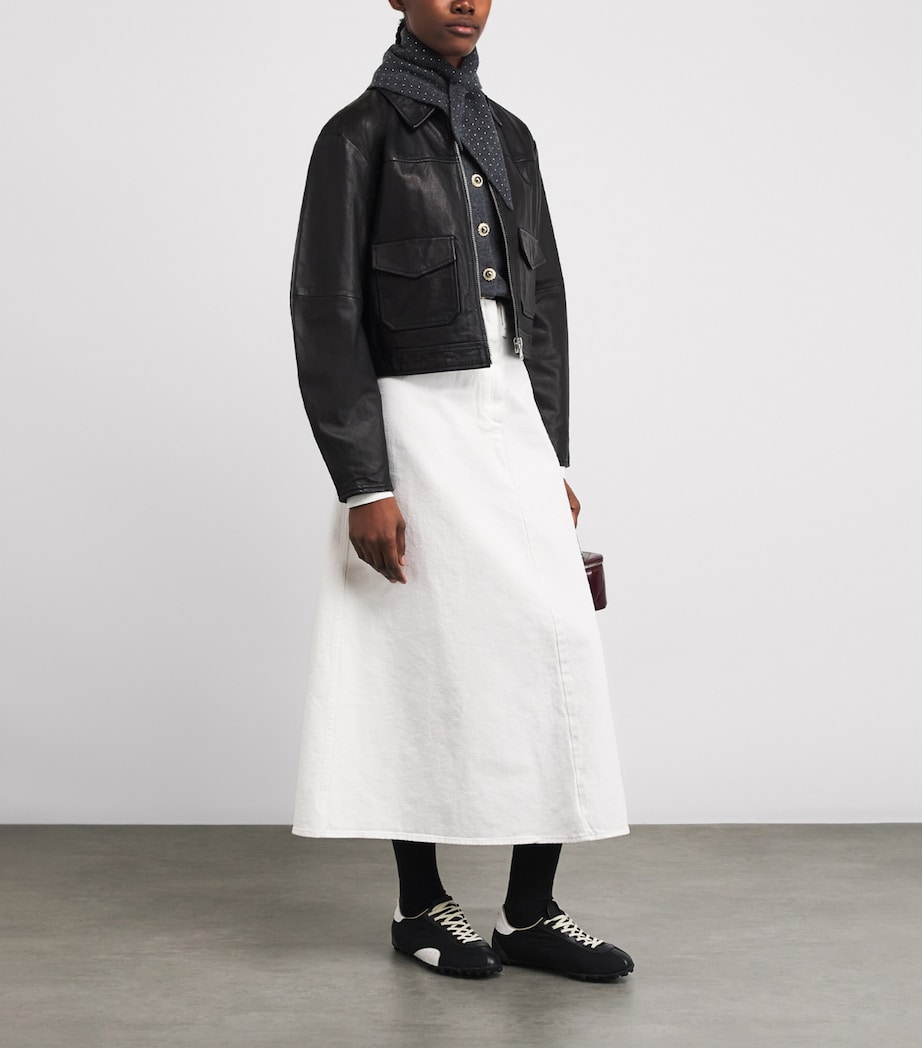 Wool-Blend Embellished Neckerchief CHARCOAL GREY Image 3