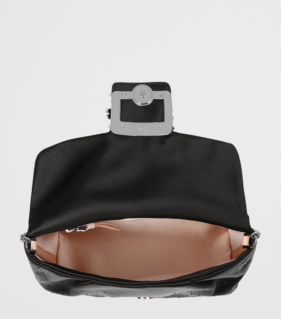 Mini Satin Efflorescence Clutch Bag BLACK Image 2