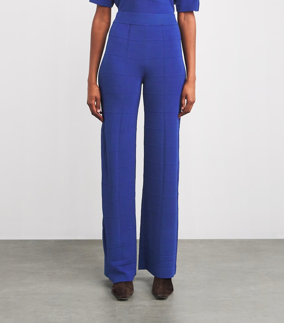 Grid Knit Straight Trousers COBALT Image 3