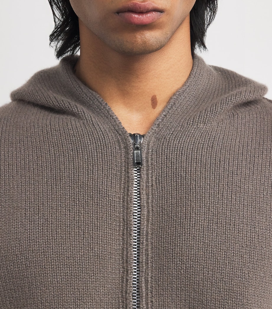 Rick Owens Mens Cashmere Zip-Up Hoodie Dust Image 6