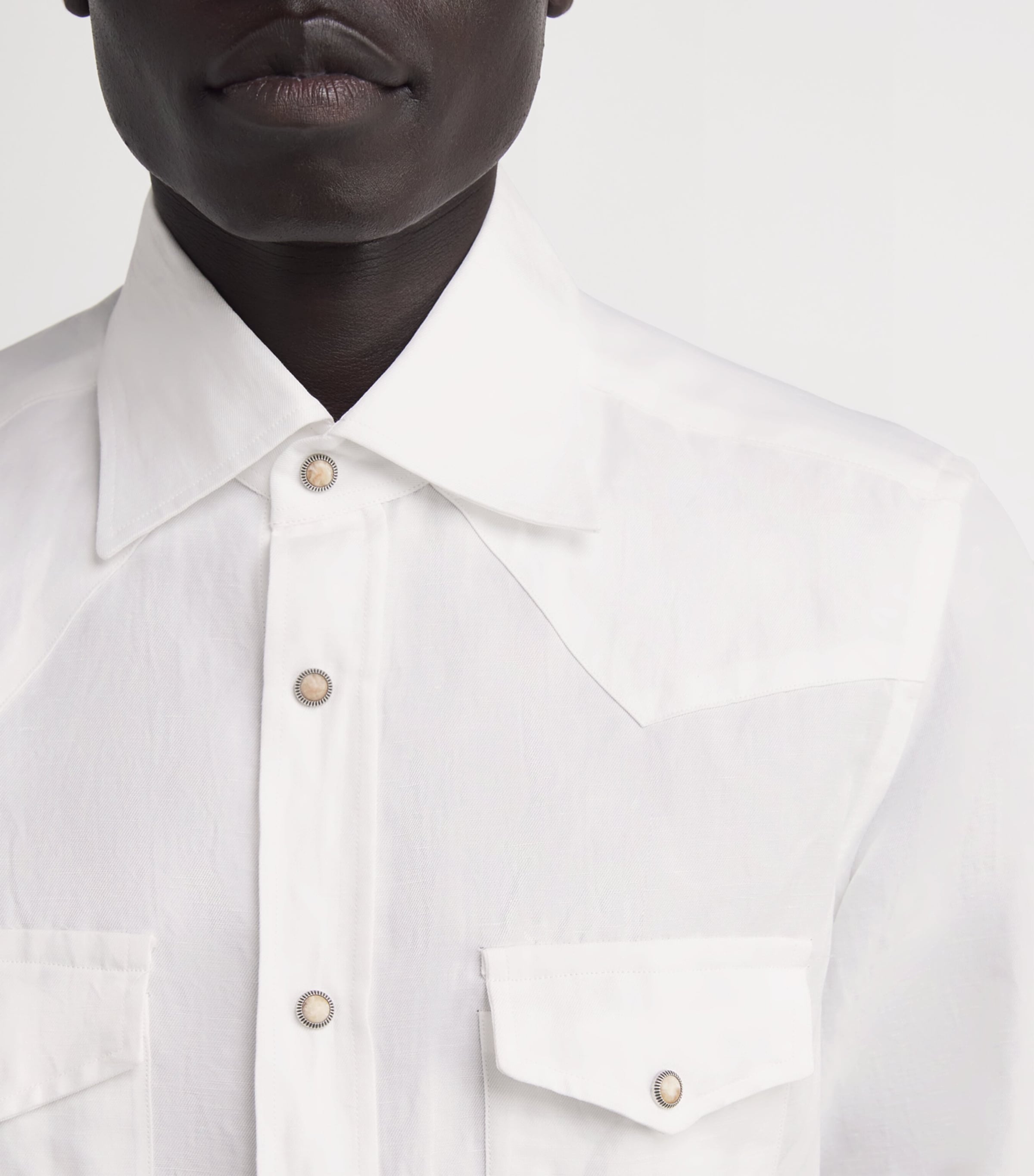 Linen-Cotton Texas Shirt BIANCO Image 6