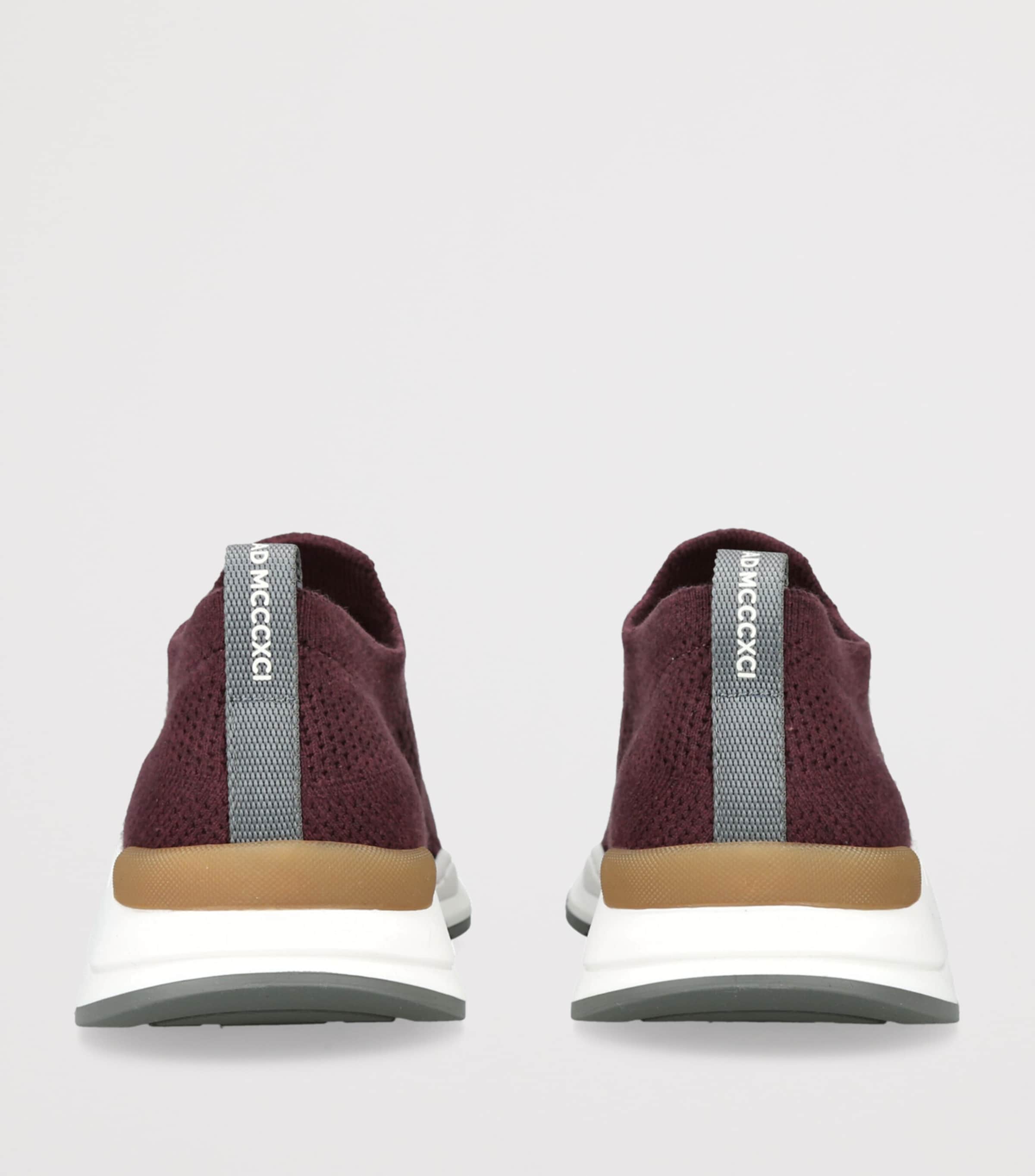 Brunello Cucinelli Cotton Knitted Slip-On Sneakers Wine Image 2