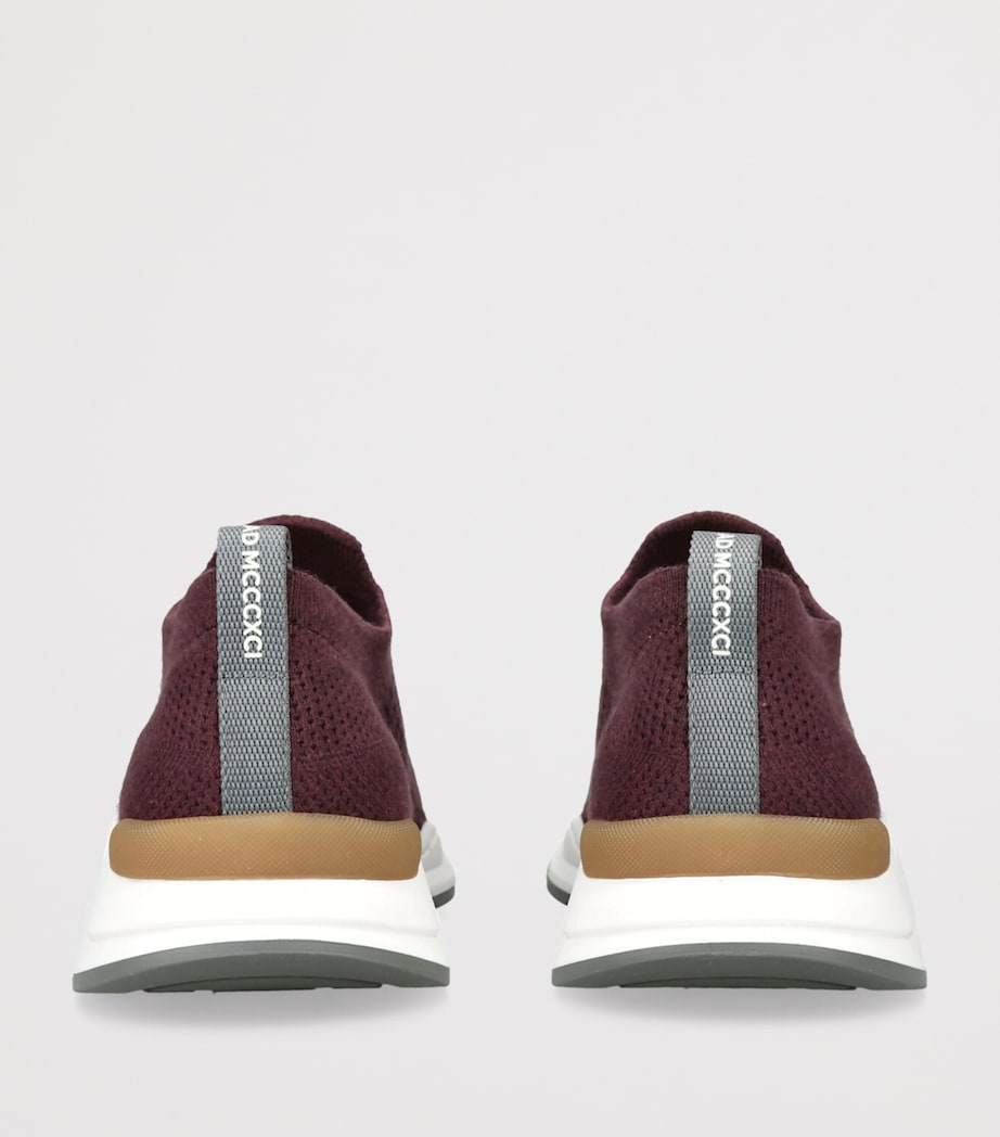 Cotton Knitted Slip-On Sneakers WINE Image 2