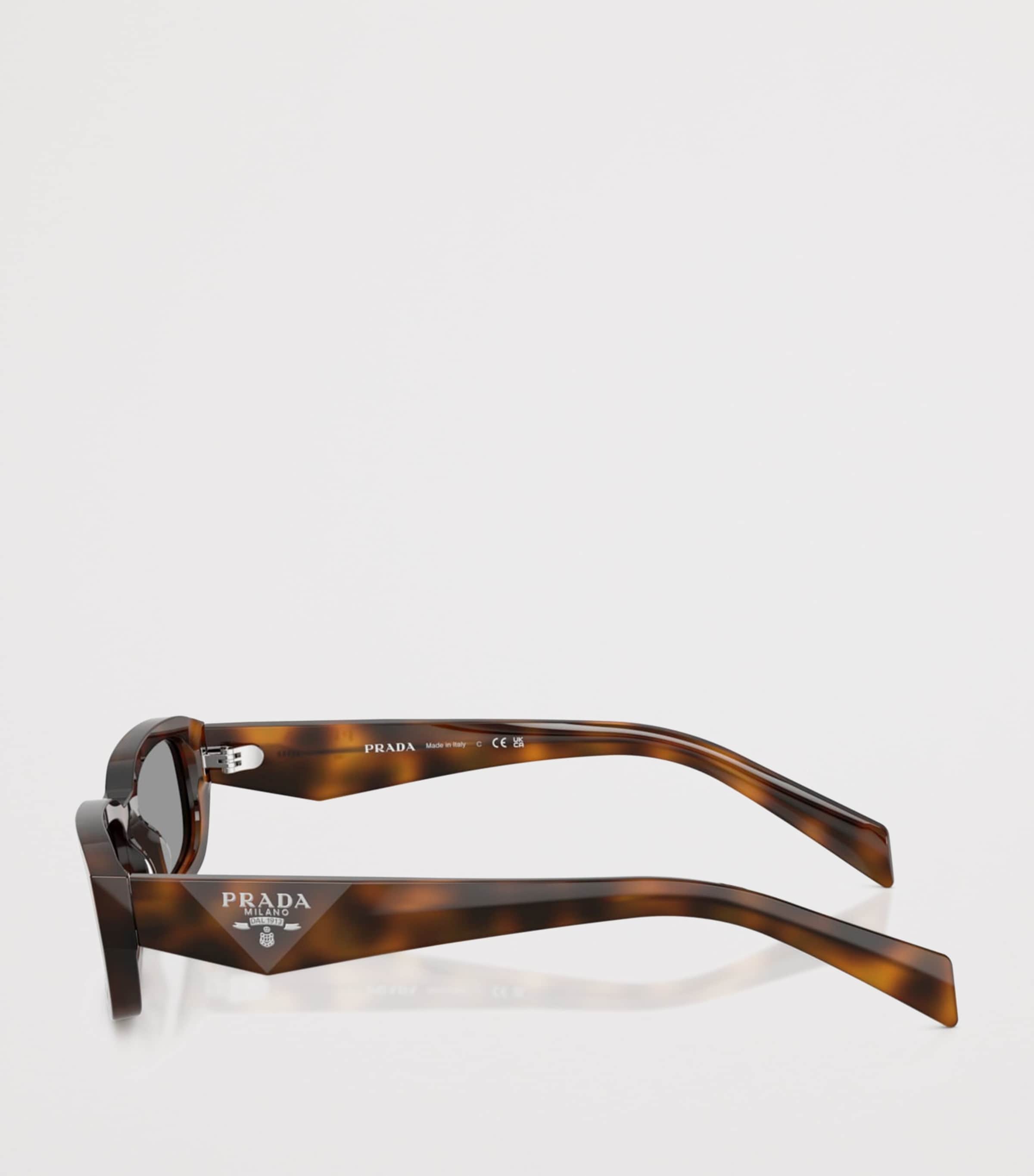 Prada Tortoiseshell Rectangle Sunglasses Brown Image 3