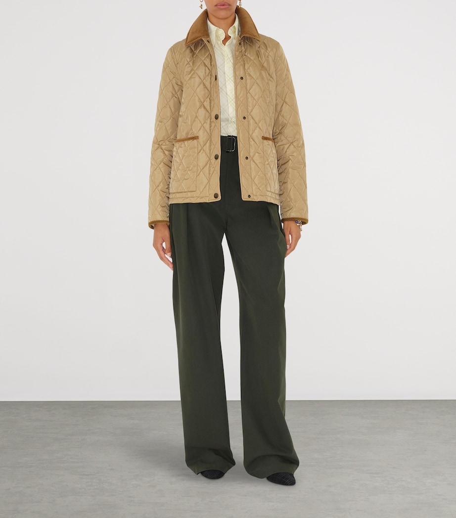 Quilted Field Jacket FLAX/SAND IP CHECK Image 3