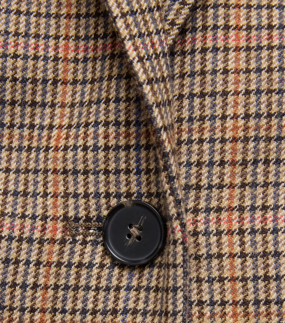 Check Sharp Shoulder Blazer BROWN MULTI Image 6