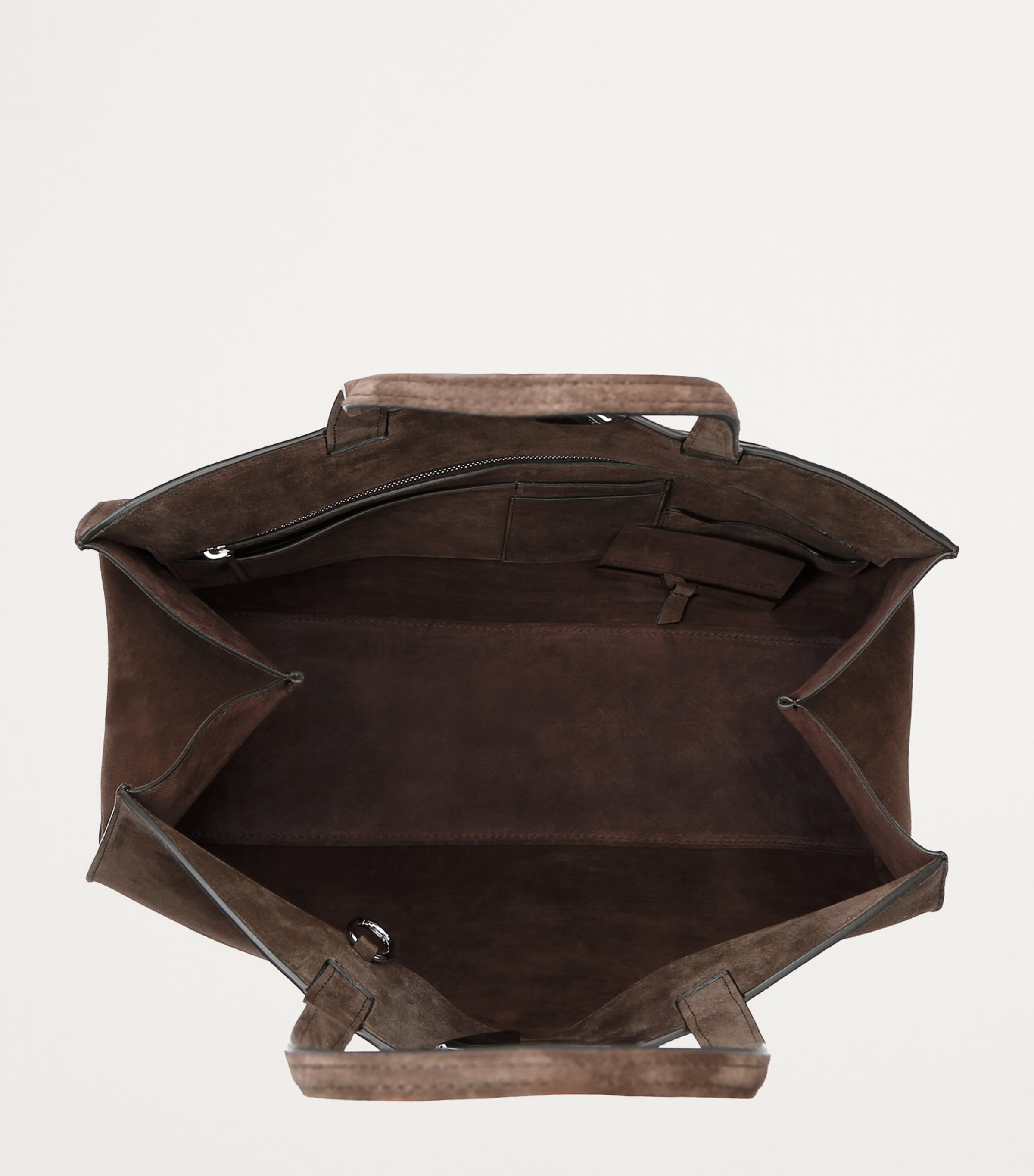 Benedetta Bruzziches Suede Serena Top-Handle Bag Dark Brown Image 3