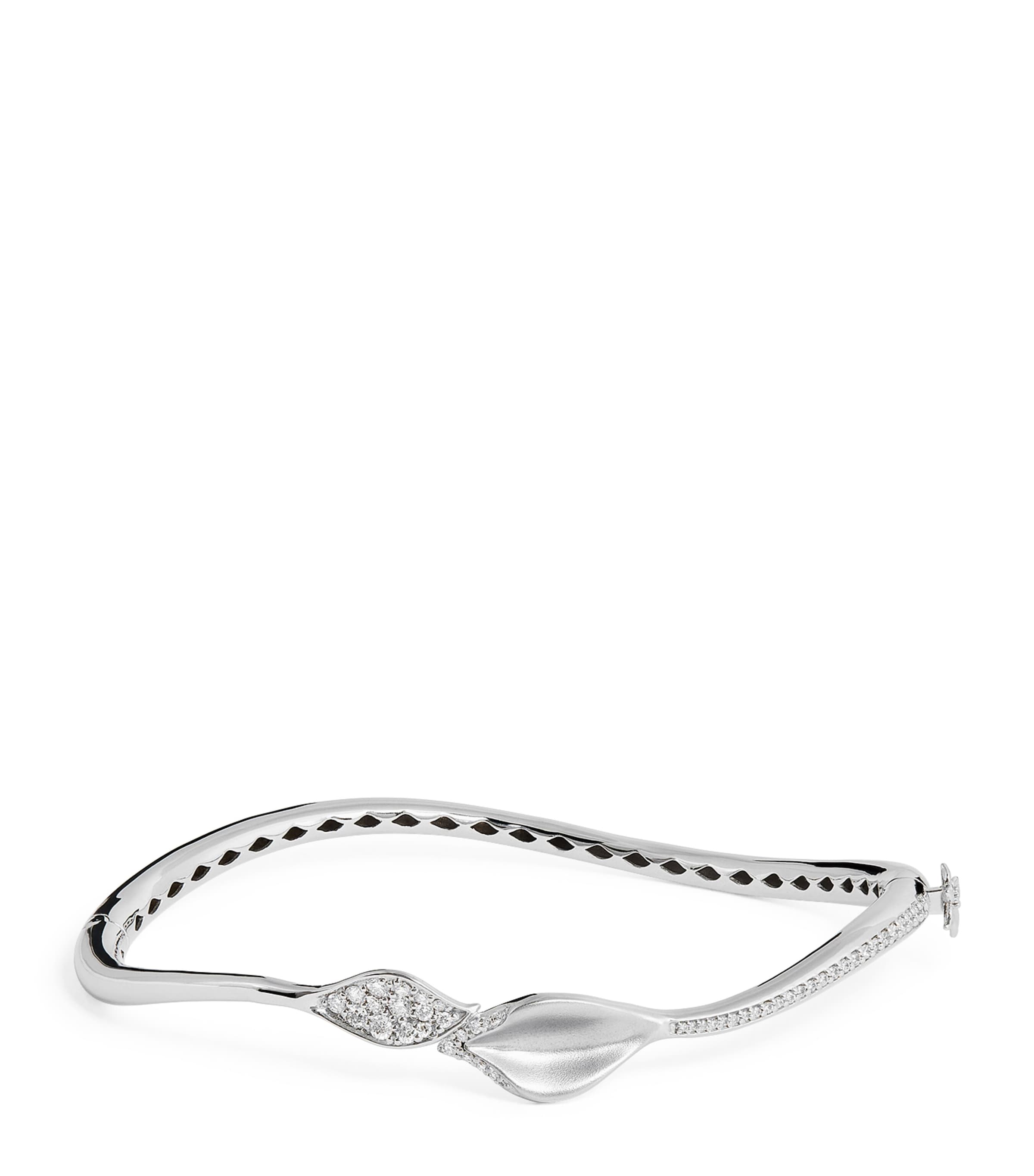Bee Goddess White Gold And Diamond Secret Garden Gloria Cuff In White