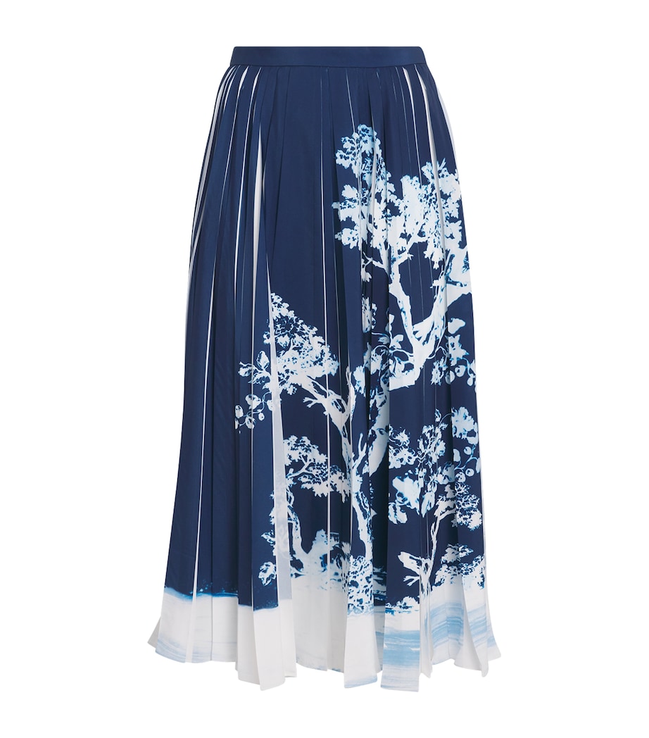 Crepe Pleated Midi Skirt CYANOTYP ETCHNG NAVY Image 1