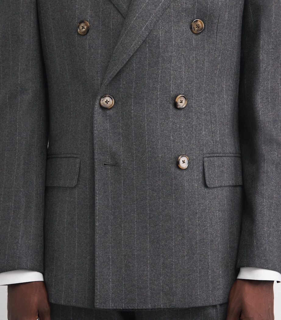 Wool Chalk-Stripe 2-Piece Suit GREY Image 7