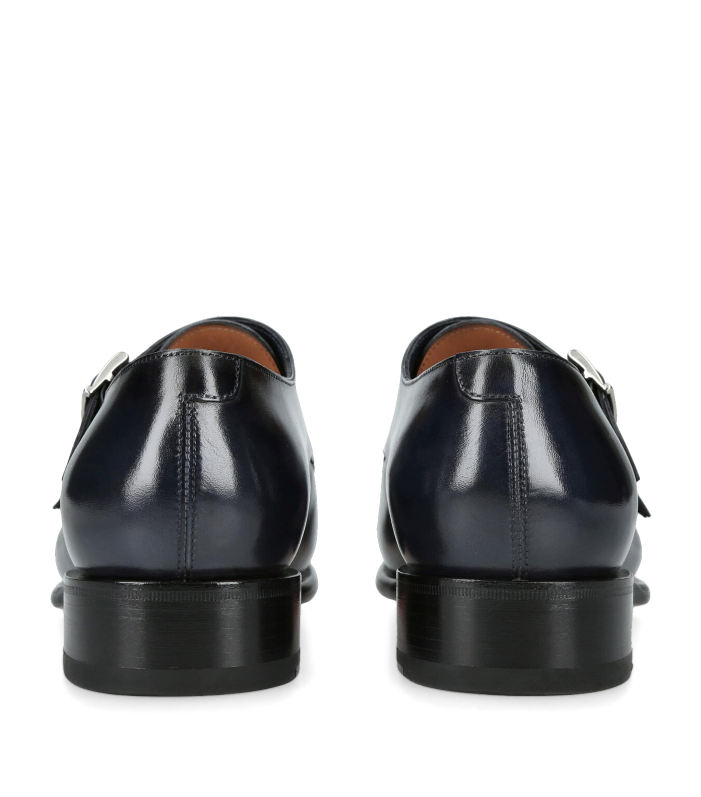 Leather Carter Monk Shoes NAVY Image 2